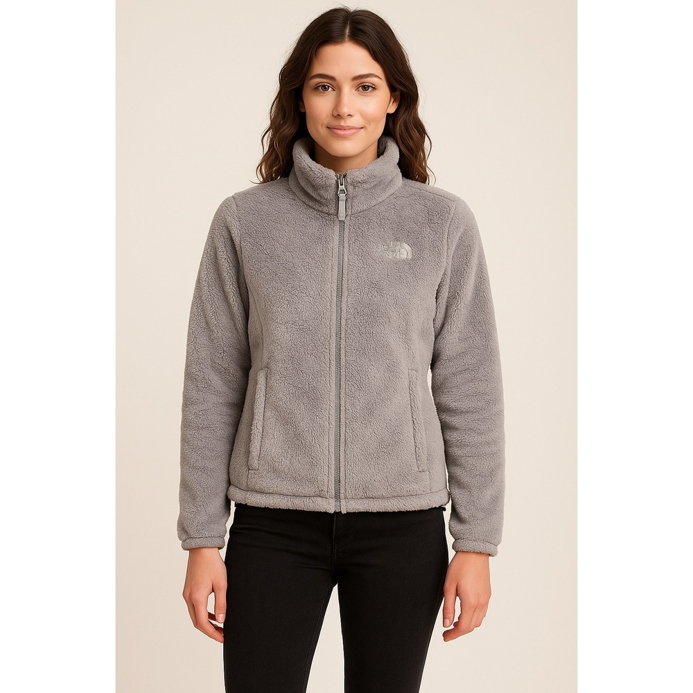 The North Face Women's Osito Full Zip Fleece Jacket Gray Size M Winter Fall Cozy